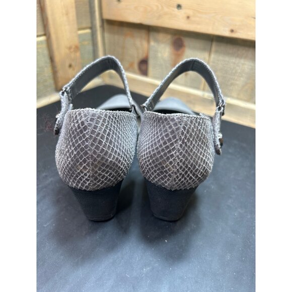 Anne Klein Sport Gray Textured Wedge Mary Jane Shoes Size 8 Pumps - Picture 8 of 10